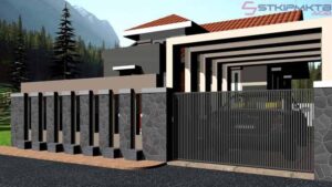 desain pagar rumah tertutup