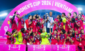 Timnas Putri Indonesia berhasil mendapatkan juara di ajang Piala AFF Putri 2024 setelah mengalahkan Kamboji di partai Final dengan skor 3-1, kamis (5/12/2024). (c) (ANTARA/HO-PSSI)